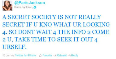 symbol310 Paris Jackson, Filha de Michael Jackson, Denuncia Sociedades Secretas em Seu Twitter
